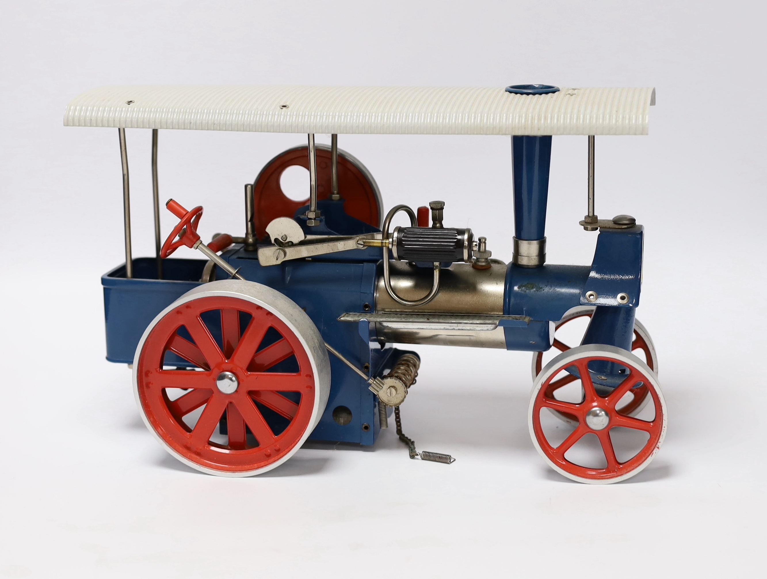 A boxed Wilesco ‘Old Smoky’ live steam traction engine (D40) and two accessories; a circular saw ( - Image 2 of 5