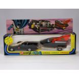 A boxed Corgi Gift Set (3) Batman Batmobile and Batboat in a late issue in striped window box,