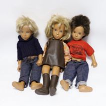 A collection of three Sasha 'Tredon' dolls, c.1970's, in original condition, with a small bag of