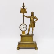 An early 19th century Empire-style ormolu figural timepiece, 35cm