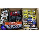 Two boxes of diecast vehicles including 48 boxed 00 gauge 1:76 scale vehicles by Classix, Corgi