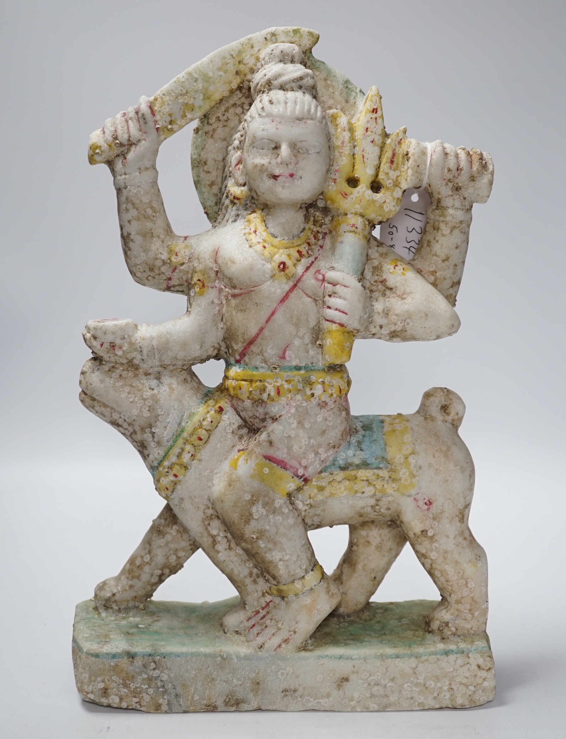 A soapstone carved statue of Durga