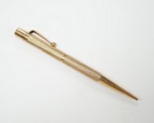 A 9ct gold cased Edward Baker pencil, Birmingham hallmarks