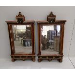 A pair of 18th century style Italian design painted rectangular wall mirrors, width 64cm, height