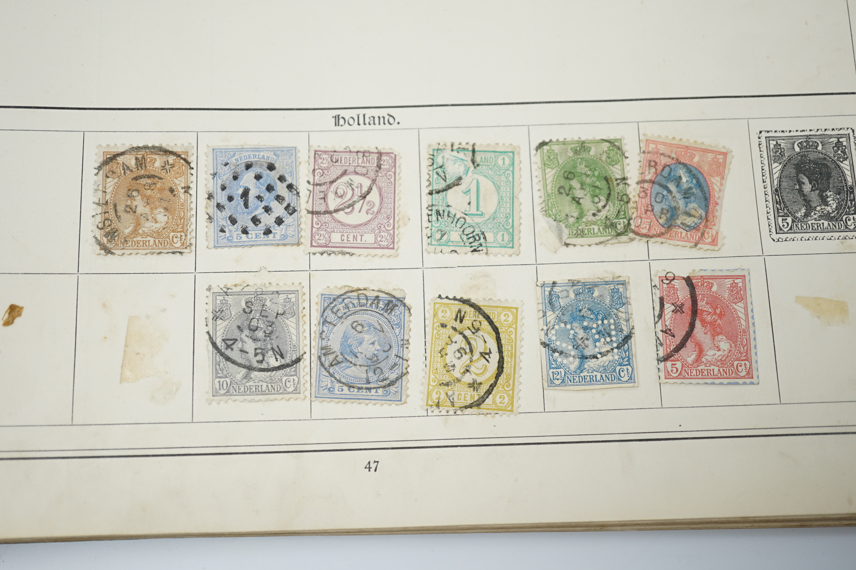 A collection of stamps in two improved albums including Great Britain 1910-15 £1 used , Seahorse £ - Image 3 of 4