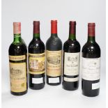 One bottle of Chateau Ducru Beaucaillou, 1994 and four other clarets including Chateau Haut Bages