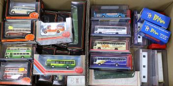 Two boxes of boxed EFE, Corgi OOC and Britbus diecast buses and coaches (33), including; Bedford