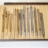 An Eversharp salesman's pencil display case and twelve pencils