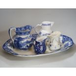 A group of mostly British blue and white pottery including Coalport, Minton, Copenhagen etc,