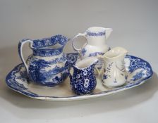 A group of mostly British blue and white pottery including Coalport, Minton, Copenhagen etc,