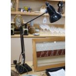 An black enamel anglepoise lamp, full height 93cm