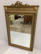 A late 19th century French giltwood and composition rectangular wall mirror, width 80cm, height