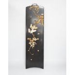 A Japanese bone and mother of pearl overlaid shibayama style panel, 61x17.5cm