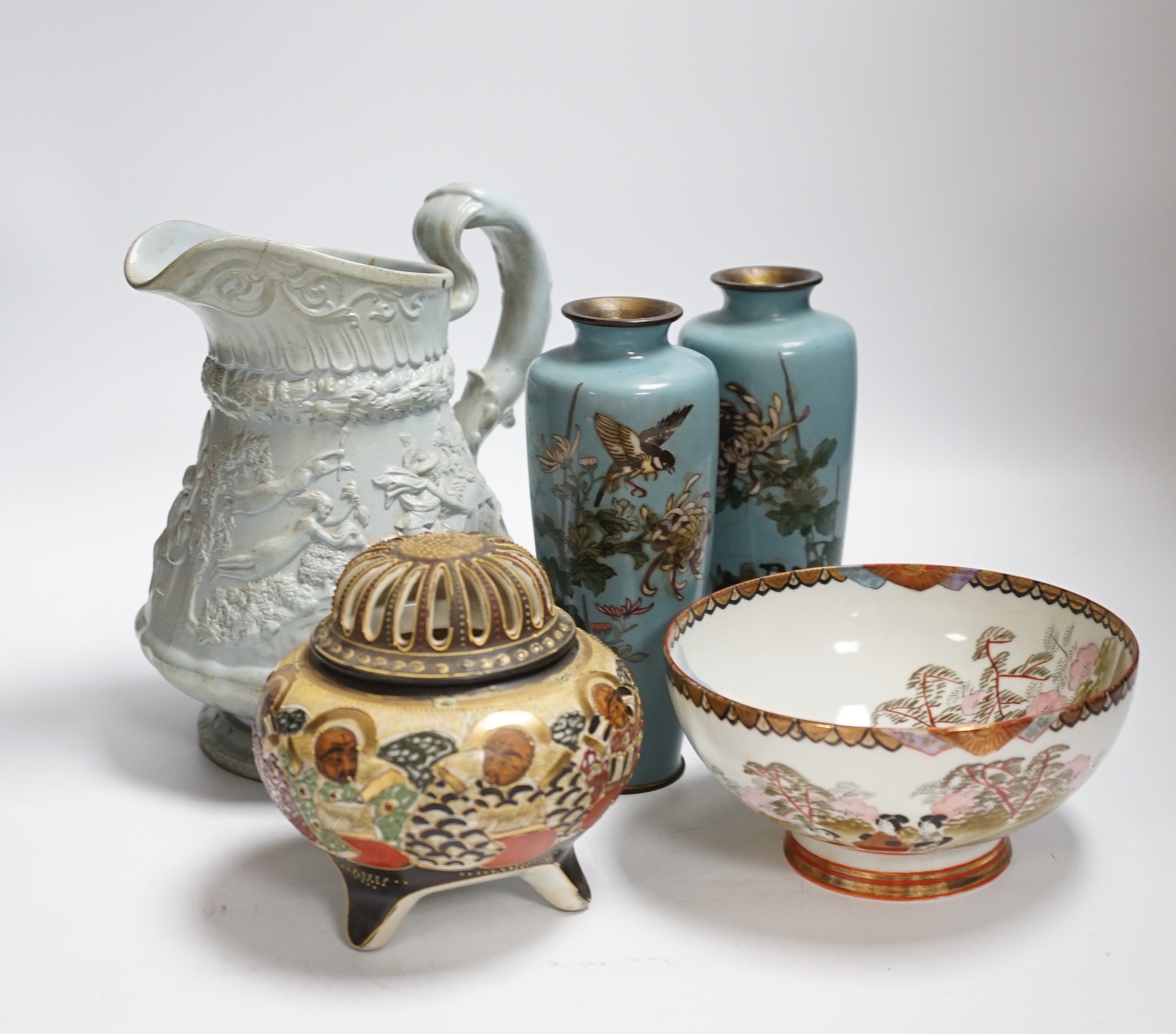 A quantity of various collectables including Japanese porcelain, plated wares, studio pottery etc.