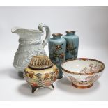 A quantity of various collectables including Japanese porcelain, plated wares, studio pottery etc.