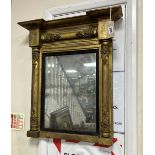 A late Regency giltwood and composition pier glass, width 55cm, height 62cm