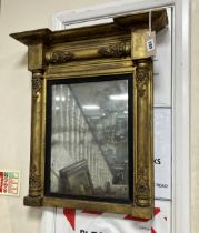 A late Regency giltwood and composition pier glass, width 55cm, height 62cm