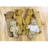 Six English post-war bears, for restoration (6)