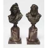Albert-Ernest Carrier-Belleuse (1824-1887). A pair of late 19th century busts of the artists