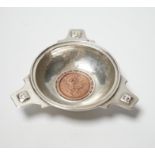 A George V Arts & Craft silver tri-form dish, by Albert Edwards Jones, Birmingham, 1913, the base