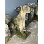 Two reconstituted stone models of panther garden ornaments, height 87cm