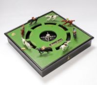 A boxed pre-war Jaques Electrical All Star Derby game, box 36cm x 35cm x 13cm