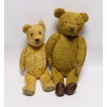 A 1930's German bear with 'set in' ears and a 1950's English Chiltern bear (2)