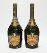 Two bottles of Rene Lalou, G.H. Mumm & Co, 1966.