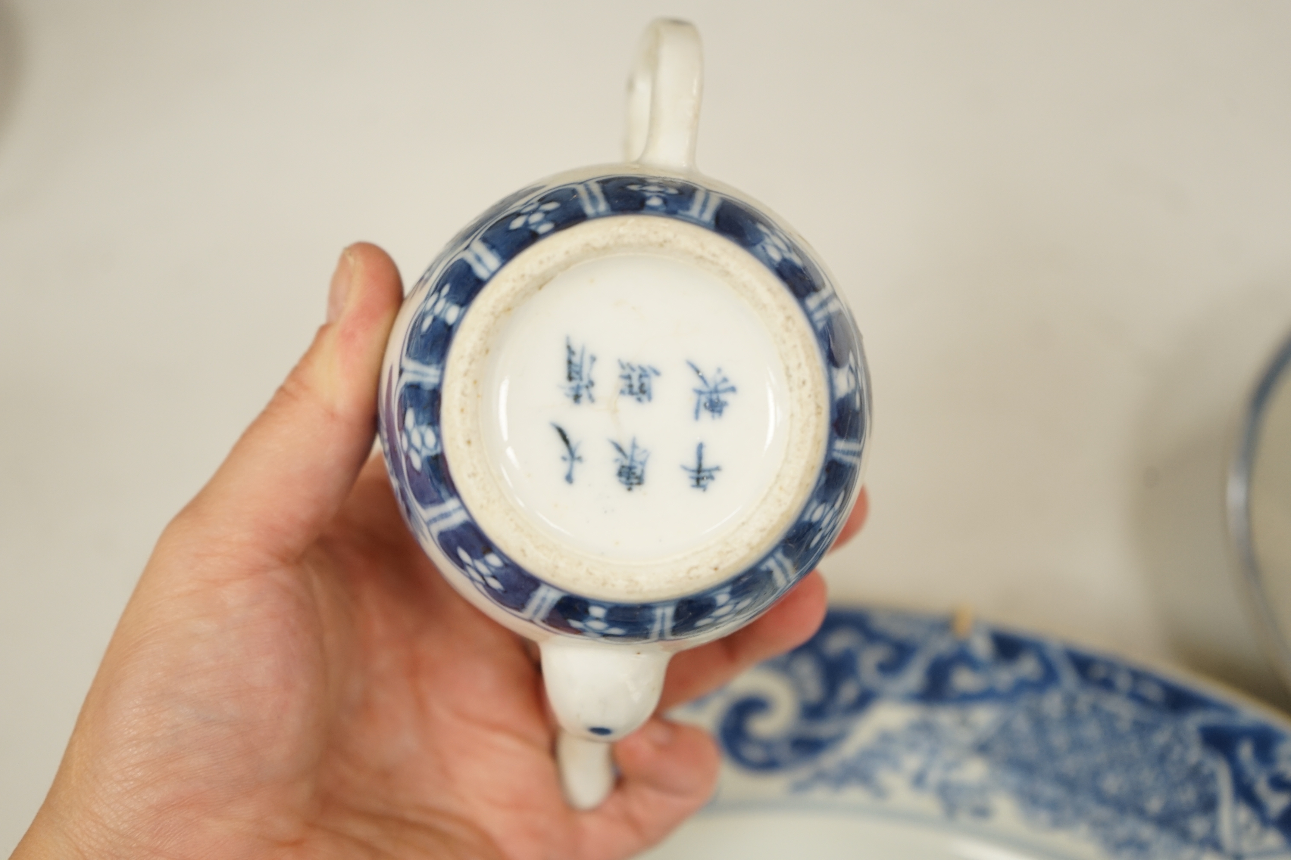 A Worcester teapot, c.1770, two 18th century Chinese porcelain dishes, a cup and saucer, a Chinese - Image 11 of 13