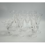 Eight Waterford Sheila pattern wine glasses and a champagne glass, 18cm (9)