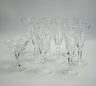 Eight Waterford Sheila pattern wine glasses and a champagne glass, 18cm (9)