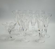 Eight Waterford Sheila pattern wine glasses and a champagne glass, 18cm (9)