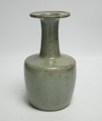 A Chinese crackle glazed mallet shaped vase, 21cm