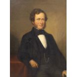 Mid Victorian school, oil on canvas, Portrait of a gentleman, 22.5 x 32cm