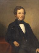 Mid Victorian school, oil on canvas, Portrait of a gentleman, 22.5 x 32cm