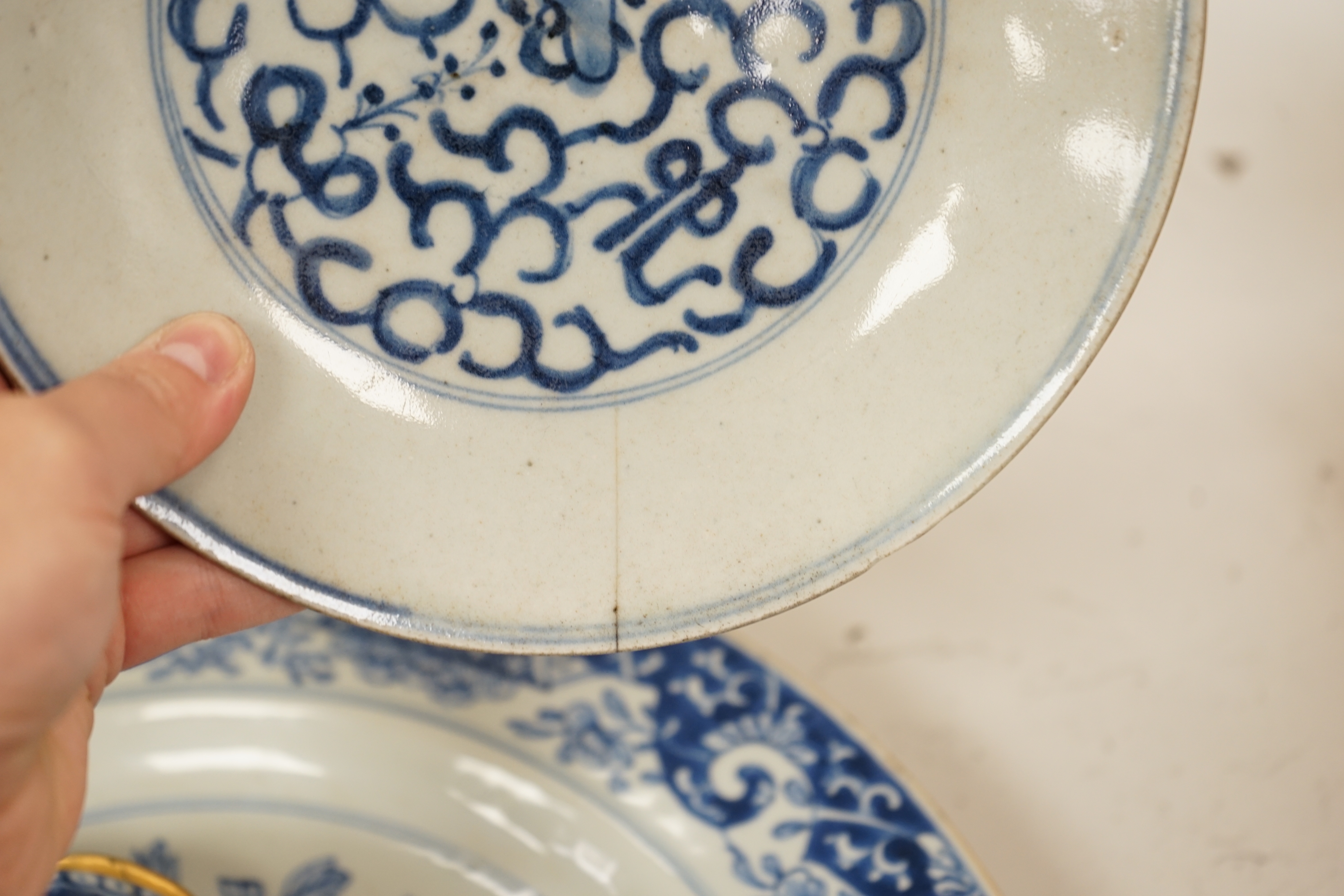 A Worcester teapot, c.1770, two 18th century Chinese porcelain dishes, a cup and saucer, a Chinese - Image 10 of 13