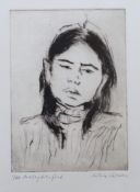 Milein Cosman (German, 1921-2017), etching, Malaysian girl, limited edition 1/24, signed in