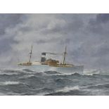 Ingu Sorensen, oil on canvas board, Steam yacht 'Horsa' at sea, signed and dated 1935, 51 x 68cm