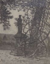 Robert C. Goff (1837–1922) pencil drawing, 'Overlooking Florence', initialled, 26 x 21cm