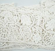 A quantity of needle lace, bobbin lace and machine lace trimmings