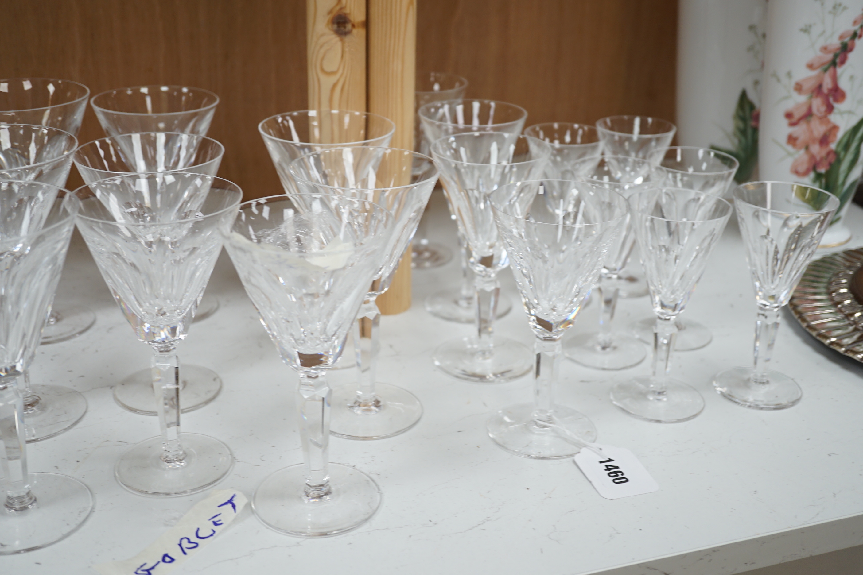 Waterford ‘Sheila’ pattern; six wine goblets, six flutes, six claret, four small wine and six - Image 4 of 4