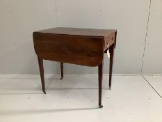 A George III banded mahogany Pembroke table, width 49cm, depth 73cm, height 71cm