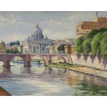 20th century British School, oil on canvas, View of Rome, 40 x 51cm