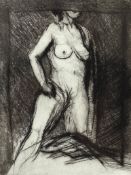 Barry Ebner (Contemporary) etching, Nude female, embossed blind stamp for B.a.D. San Diego,