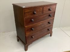 A Regency mahogany two part five drawer chest, width 104cm, depth 50cm, height 108cm
