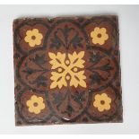 Eight Minton type encaustic tiles, 15cm x 15cm