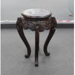 A Chinese carved wood vase stand, height 52cm