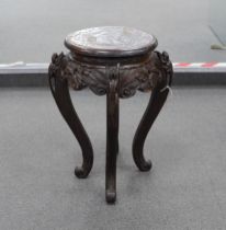 A Chinese carved wood vase stand, height 52cm