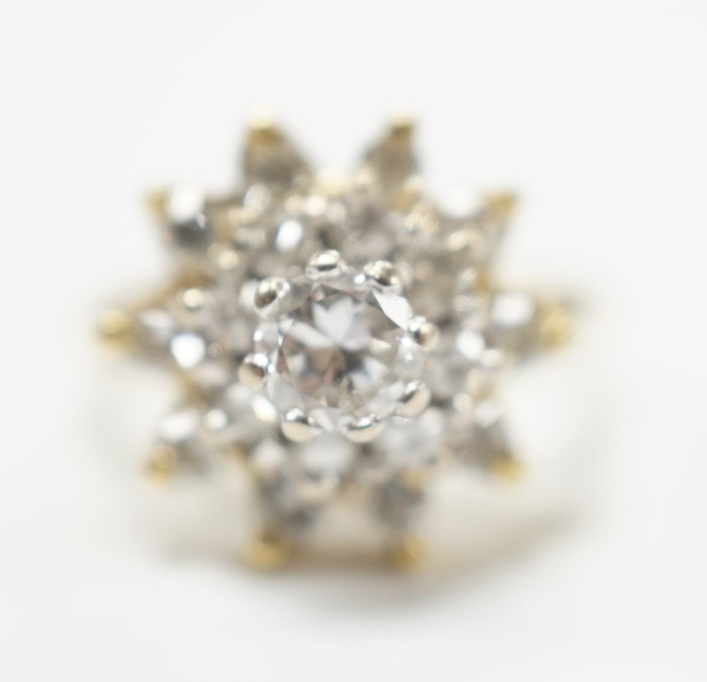 An 18ct and diamond cluster set dress ring, size I, gross weight 5.8 grams, - Image 3 of 6