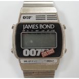 An early 1980's stainless steel James Bond 007 'For Your Eyes Only' digital quartz wrist watch, no